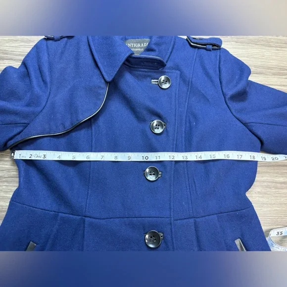 Centigrade Navy Wool Pea Coat Size Small - Picture 6 of 9